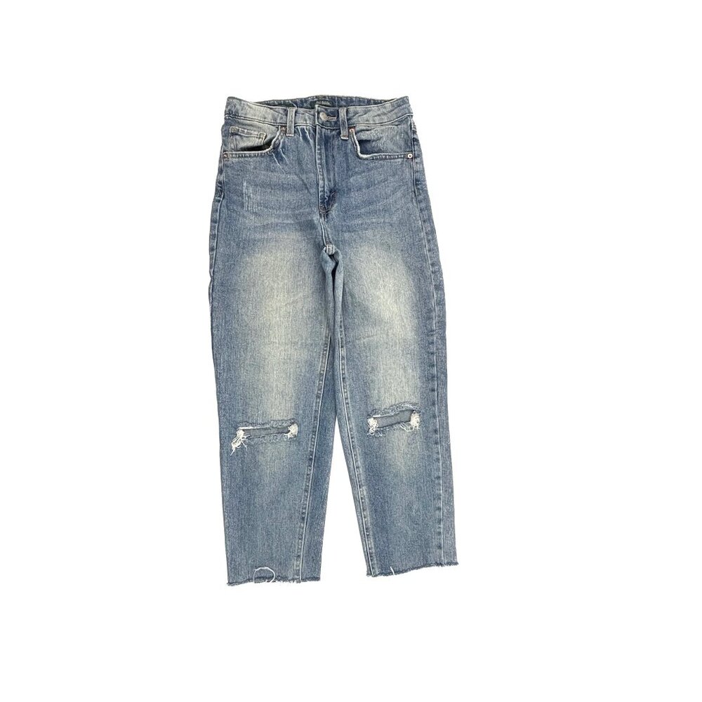 Wild Fable Highest Rise Mom jean Distressed Raw hem Women's size 2 Blue Jeans
